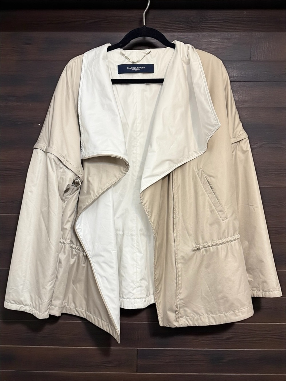Marina Rinaldi Sport Convertible Removable Sleeves Drape Front Jacket Size 2XL